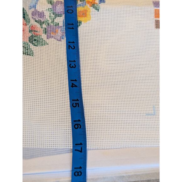 Vtg Bucilla Needlepoint Butterfly Wreath Mesh Design 1990 14" x 14" 4635 - Picture 7 of 8